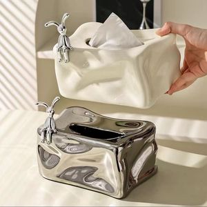 High-end, light luxury, Instagram-worthy creative silver tissue <b>box</b> for living room, 2026 new style, popular and aesthetically - Product Image 4