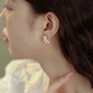 Exquisitos pendientes de perlas naturales enrolladas a mano 1616 - Product Image 5