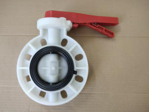 Prix favorable Dn250 Fpm Liner Anti Corrosif Utilisation Chimique Polypropylène PP Poignée De Roue Gaufrette Vanne Papillon - Product Image 6