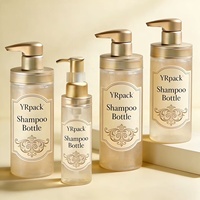 Flacon de shampooing et d'après-shampooing en or de luxe 350 ml, 400 ml, 500 ml, flacon d'huile essentielle pour cheveux 100 ml, ensemble de produits de soin des cheveux, emballage