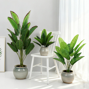 Ensemble de plantes artificielles modernes en pot : Monstera, Palmier, Feuille de bananier pour la décoration intérieure de la maison et du bureau, Vente en gros de verdure en plastique OEM - Product Image 2