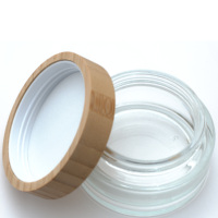 Botol Penyimpanan Bunga Kering dan Herbal Kaca Transparan Premium Cannacoast yang Dapat Didaur Ulang dengan Tutup Bambu Anti Anak, Kapasitas Sesuai Pesanan