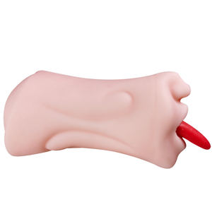 Netphi Masturbator dewasa 2-in-1 bertekstur realistis Vagina mulut & Anus ketat bahan TPE seperti hidup untuk penggunaan Pria - Product Image 3