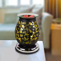 Chauffe-cire en verre artistique de style rétro - Lampe électrique pour fondre la cire - Décoration d'intérieur classique et luxueuse