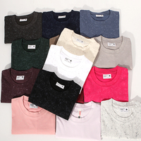 T-shirts Homme Oversize Personnalisés 2025 en Coton Tricoté 100% avec Motif Lettres Vintage, Effet Vieilli et Bords Dégradés, Grandes Tailles