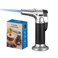 2022 populaire pistolet à flamme bleue fixe et réglable, pistolet à flamme rechargeable, briquets au butane