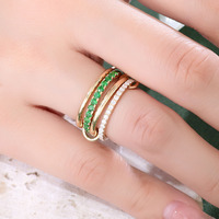 Bagues empilables en diamant cultivées en laboratoire de conception unique Bague en or 18 carats portée à 4 doigts pour personnalité fille soutien multi-taille personnalisée