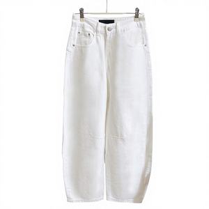 OEM ODM Jeans pour <span class=keywords><strong>femme</strong></span> en mélange de coton, coupe large, taille haute, ample, avec braguette zippée, en denim plat respirant, style <span class=keywords><strong>tendance</strong></span> 'Banana', Printemps-Été - Product Image 3