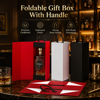 Maßgefertigte Faltbare Karton-Geschenkbox mit Griff Geprägte Luxus-Verpackungsbox für Wein, Parfüm, Kosmetik und Kreative Geschenke