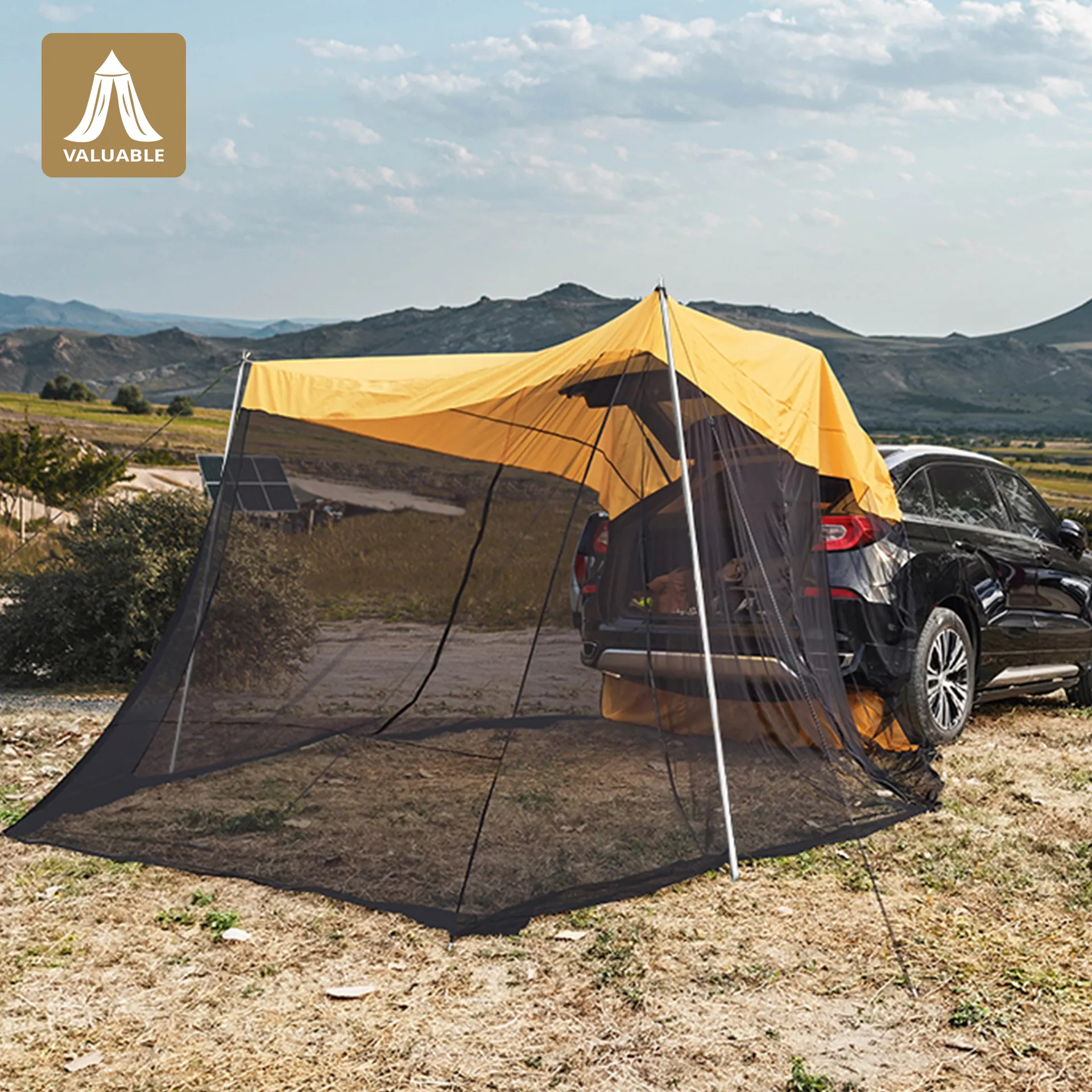 Pabrik Penjualan Langsung Mobil Belakang Tenda Luar Ruangan Portabel Berkemah Mobil Belakang Tenda Mobil Penampungan Matahari dengan Kelambu