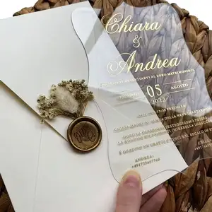 Hot Sale New Style Eco Friendly Wedding Invitation Set Luxury Acrylic Wedding Invitation Card