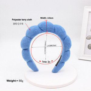 Vente en gros, éponge gonflée, bandeau pour cheveux, marque pour femmes, éponge, accessoires pour cheveux, bandeau pour filles adultes - Product Image 2