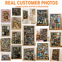 Tableau noir en bois pour photos et mémos, à fixation discrète, gain de place, pour collection d'aimants de voyage et décoration murale de la maison