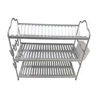 Séchoir à vaisselle pliable en aluminium pour comptoir de cuisine avec organisation de rangement et égouttoir