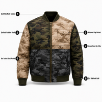 Vente en gros d'usine 2026 OEM Veste streetwear pour hommes Veste personnalisée d'usine matelassée camouflage patchwork