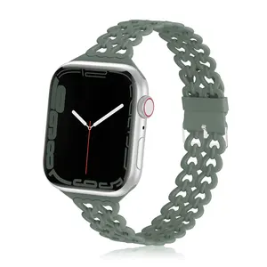 Cute Slim Thin Heart-Shaped Designer Breathable watch wrist band Soft for iWatch Series ultra 8 7