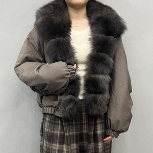 Chaqueta Acolchada para <span class=keywords><strong>Mujer</strong></span>, con Plumón de <span class=keywords><strong>Ganso</strong></span> Blanco y Cuello de Piel de Zorro, para Invierno, Superventas - Product Image 1
