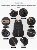 Sac à dos pour ordinateur portable 15,6 pouces en polyester Oxford imperméable et durable avec coussin d'air, idéal pour les voyages, l'université, les étudiants, les hommes d'affaires
