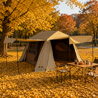 Tente de camping familiale automatique à montage rapide, tente de glamping avec auvent étendu, double couche, grand espace, tente d'extérieur pour le camping