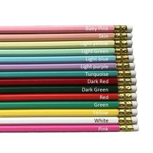 Crayon en bois hexagonal noir HB avec gomme, logo personnalisé, impression UV, fournitures scolaires et de bureau pour étudiants, 7,5 pouces - Product Image 1