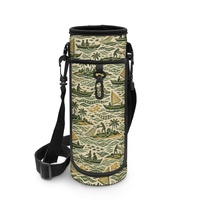 Porte-bouteille d'eau réutilisable avec motif îles du Pacifique style Island Fashion et sangle réglable à porter en bandoulière