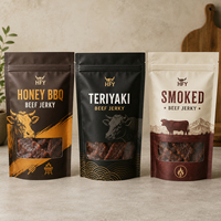 Sachets d'emballage alimentaire personnalisés pour viande séchée (porc, bœuf) – Doypack en plastique de qualité alimentaire avec fermeture éclair et fenêtre