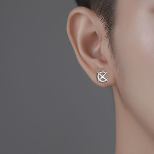 Boucles d'oreilles Simplicity Cross Moon pour hommes, boucles d'oreilles Starlight <span class=keywords><strong>Luna</strong></span> à la mode, <span class=keywords><strong>bijoux</strong></span> unisexes - Product Image 1