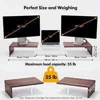 Support de Moniteur en Acrylique pour Ordinateur à Angle Réglable Haute Clarté, Organisateur de Bureau, Compatible iPad, Support pour Tablette PC et Clavier