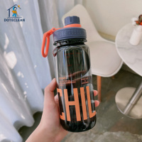 Bouteille d'eau sport classique écologique en plastique de 800 ml pour adultes - Portable pour les voyages et les activités de plein air avec couvercle en PP