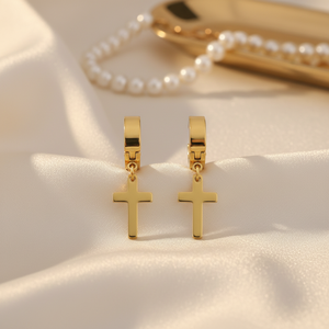 Pendientes de Aro con Trébol de Cuatro Hojas, Chapados en Oro de 18K, Resistentes al Agua, de Acero Inoxidable y Titanio, Geométricos, Modernos, para Mujer - Product Image 6