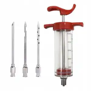 Plastic and Stainless Steel Meat Injector/Sauce/Marinade Basting Injector 50ml