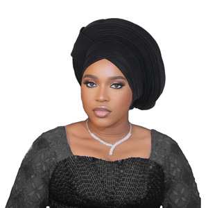 Couvre-chef femmes nigérian Aso Oke Bonnet <span class=keywords><strong>mode</strong></span> taille libre <span class=keywords><strong>femme</strong></span> africaine Sego Headtie - Product Image 6