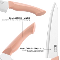 5 pièces ensemble de couteaux de cuisine multifonctionnels ensemble de couteaux de chef de cuisine en acier inoxydable Durable avec seau de rangement en PP