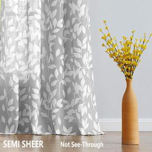 Rideaux à imprimé de feuilles, <span class=keywords><strong>rideau</strong></span> conçu pour <span class=keywords><strong>chambre</strong></span> et salon # - Product Image 4