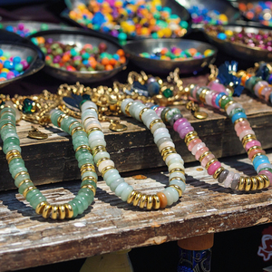 <span class=keywords><strong>Bracciale</strong></span> da Donna con Pietre <span class=keywords><strong>in</strong></span> Stile Bohémien con Catene <span class=keywords><strong>in</strong></span> Acciaio Inossidabile, Intrecciato a Mano, Regolabile ed Elastico con Pietre Naturali - Product Image 3