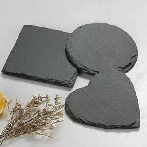 Usine personnalisée en stock noir carré rond blanc pierre <span class=keywords><strong>ardoise</strong></span> sous-verres en vrac pour la gravure - Product Image 5