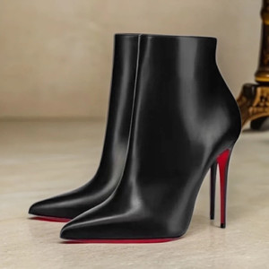 <span class=keywords><strong>Bottines</strong></span> à talon aiguille mi-mollet pour femme 2026, bout pointu, fermeture éclair latérale, couleur unie, résistantes à l'usure, chaussures automne-hiver - Product Image 4