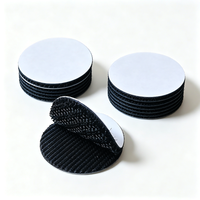 Points auto-adhésifs à boucles et crochets ronds, bande de fixation adhésive, crochet injecté, boucle souple pour la maison, le bureau, la salle de classe, le bricolage, noir