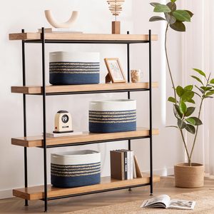 Qjmax Chất Lượng Cao Vải Trang Trí Lưu Trữ Giỏ Tổ Chức Phòng Tắm Kệ Tủ Quần Áo Bé Tắm Giỏ Bin - Product Image 4