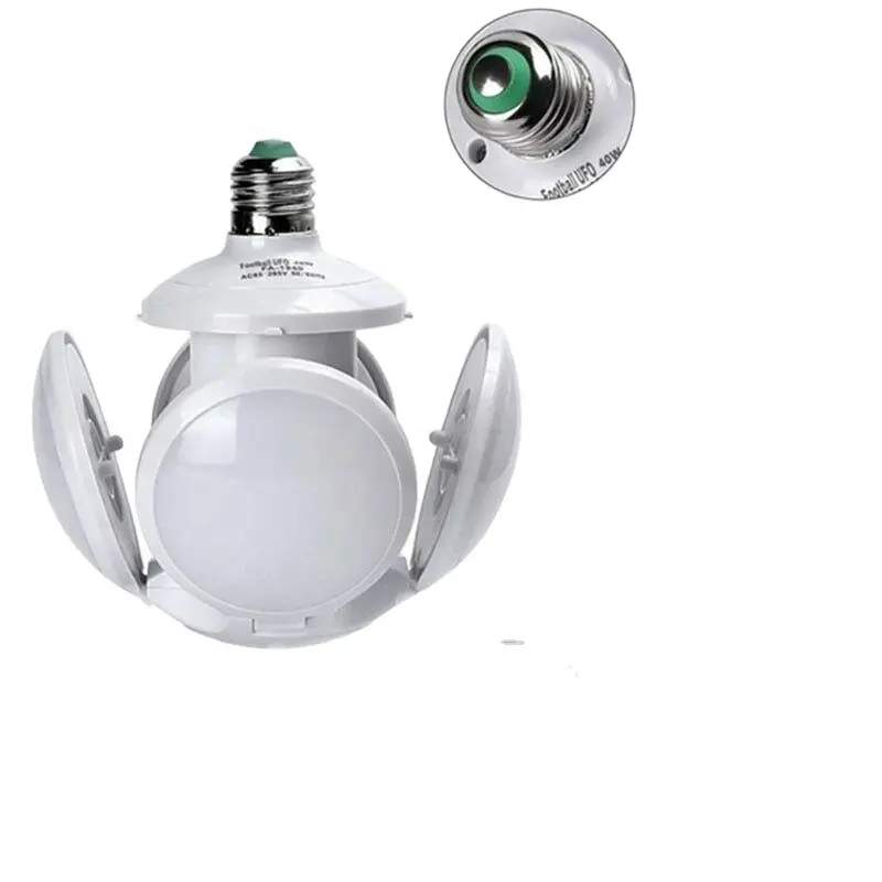 Lâmpada led dobrável e27, 60w, forma de futebol, luz de workshop, garagem, deformável, teto