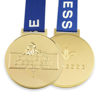 Fabricants de cadeaux douane vente en gros pas cher médaille d'or avec boîte d'emballage en cuir
