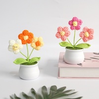 Ornement floral en coton fait main, petit pot - Longue durée (3-5 ans), nouvelle arrivée, cadeau pour la fête des mères, Noël