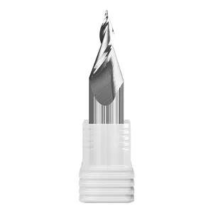 Advertising Engraving Milling Tools Cutting Acrylic ABS Carbide Two Flutes Spiral Taper End Mill Mini Word Cutter