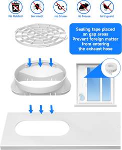 Kit de ventilation de fenêtre pour <span class=keywords><strong>climatiseur</strong></span> portable, tuyau d'évacuation, <span class=keywords><strong>raccord</strong></span> universel en plastique 13 pièces pour <span class=keywords><strong>climatiseur</strong></span> domestique, installation facile, haute performance - Product Image 3