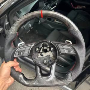 Volant personnalisé en fibre de carbone YLD pour Audi A1 A2 A3 A4 A5 A6 A7 Q1 Q2 Q3 Q4 Q5 <span class=keywords><strong>Q6</strong></span> MK3 TTRS TTS MK2 S3 R8 - Product Image 4