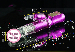 Oplaadbare 360 Graden Rotatie Konijn <span class=keywords><strong>Dildo</strong></span> Met Gelei Hoofd Gouden Vibrerende Massage Speelgoed Voor Vrouwen - Product Image 4