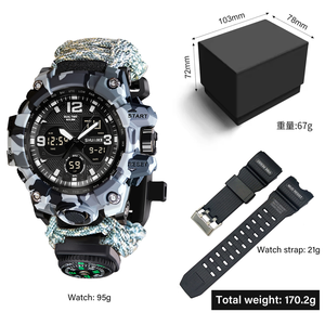 DFS10 camuflaje rojo Vert Multi colores bandas de cuerda trenzada resistente 30ATM relojes tácticos impermeables rescate hombres herramientas de supervivencia - Product Image 5