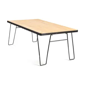 Campeggio fuori Mini tavolo pieghevole in acciaio inox griglia tavolo in bambù tavolino da caffè