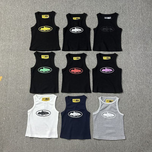 Canotta Corta Casual da <span class=keywords><strong>Donna</strong></span> in <span class=keywords><strong>Cotone</strong></span> con Scollo Rotondo Stile Europeo Americano Sexy con Spalline Sottili Tendenza Instagram Sportiva - Product Image 1