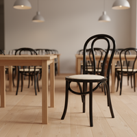 Chaise de salle à manger américaine en bois massif avec dossier en rotin, fauteuil moderne vintage élégant pour la maison, le bureau et l'hôtel